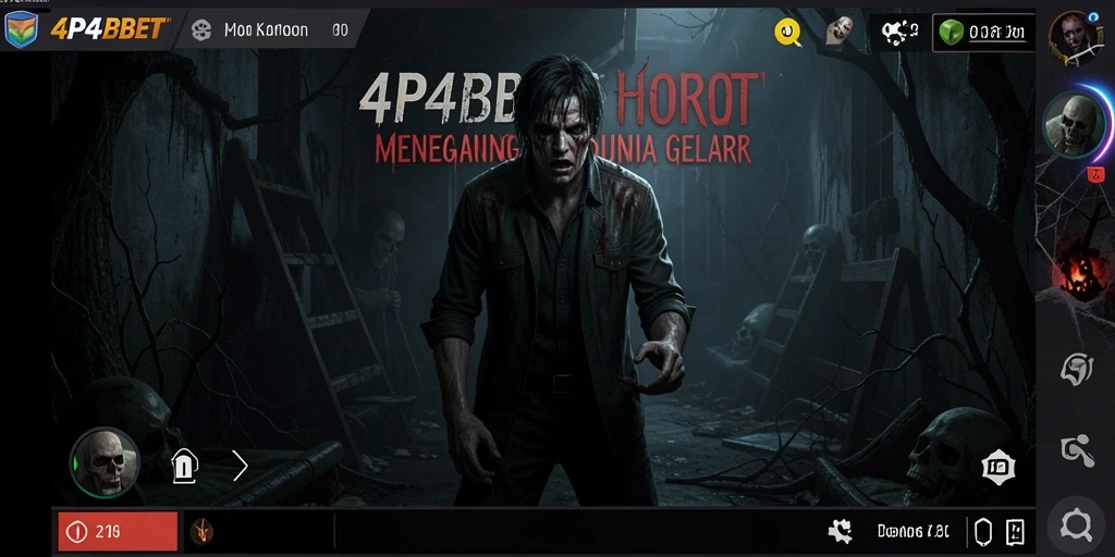 Screenshot gameplay dari 4P4PBET yang menunjukkan suasana horor yang mencekam.