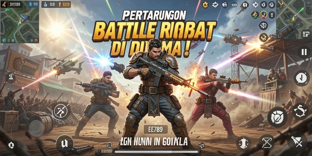 Gameplay seru dan menegangkan dalam pertarungan Battle Royale.