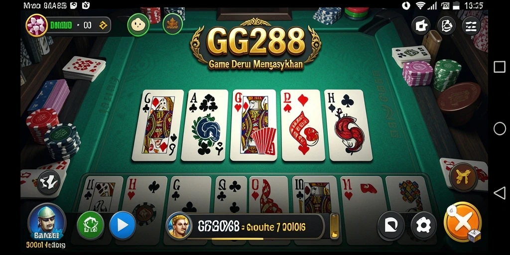 Tampilan gameplay seru dalam game Domino GG288.