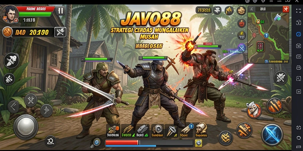 Tangkapan layar utama JAVO88 menampilkan aksi strategis yang mendebarkan.