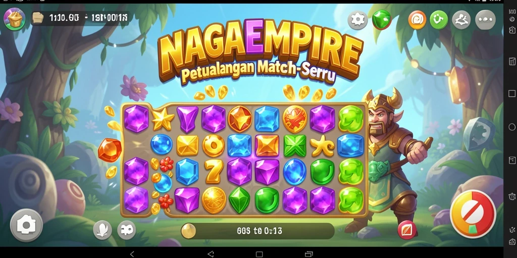 Gambaran gameplay seru NAGAEMPIRE dengan tantangan match-3.
