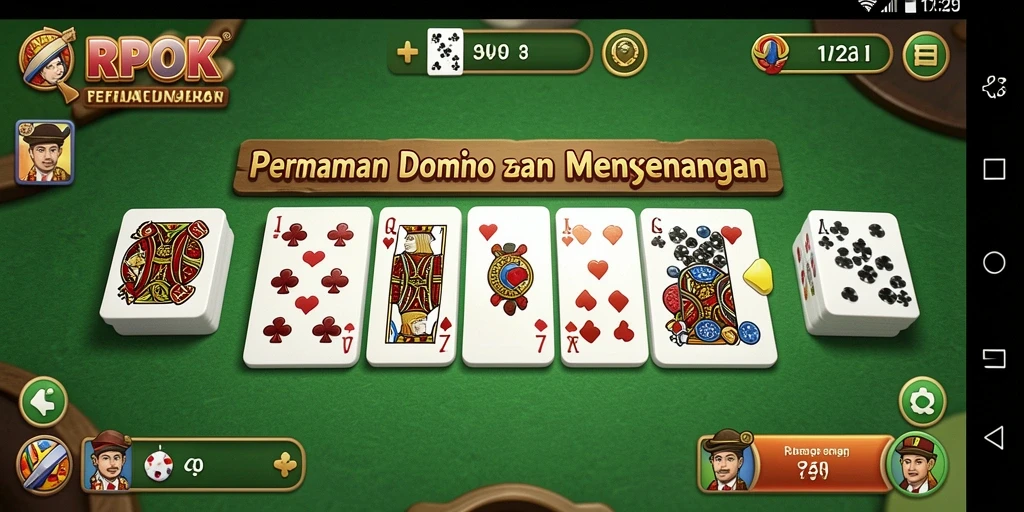 Tampilan screenshot utama RPOK yang menunjukkan gameplay Domino yang seru.